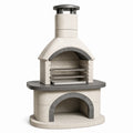 Grillkamin aus feuerfestem Beton 210 cm Grau/Beige