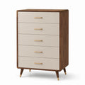 Holzkommode mit 5 Schubladen Beige