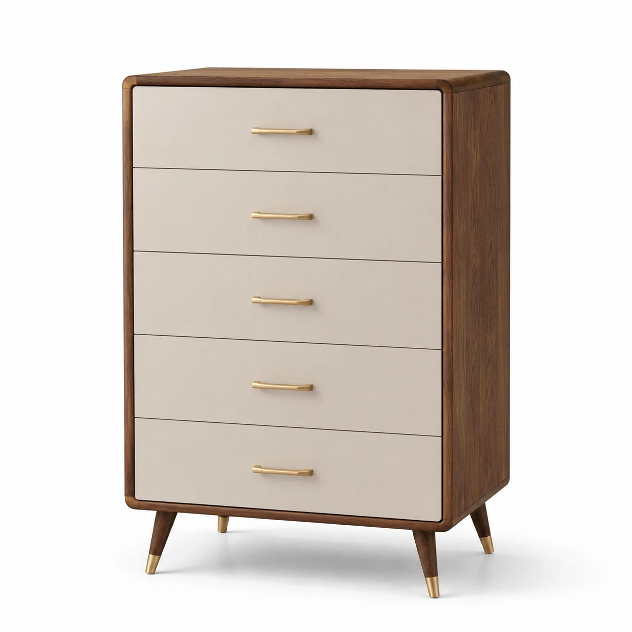 Holzkommode mit 5 Schubladen Beige