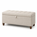 Aufbewahrungsbank Leinen Beige 120x40x45 cm