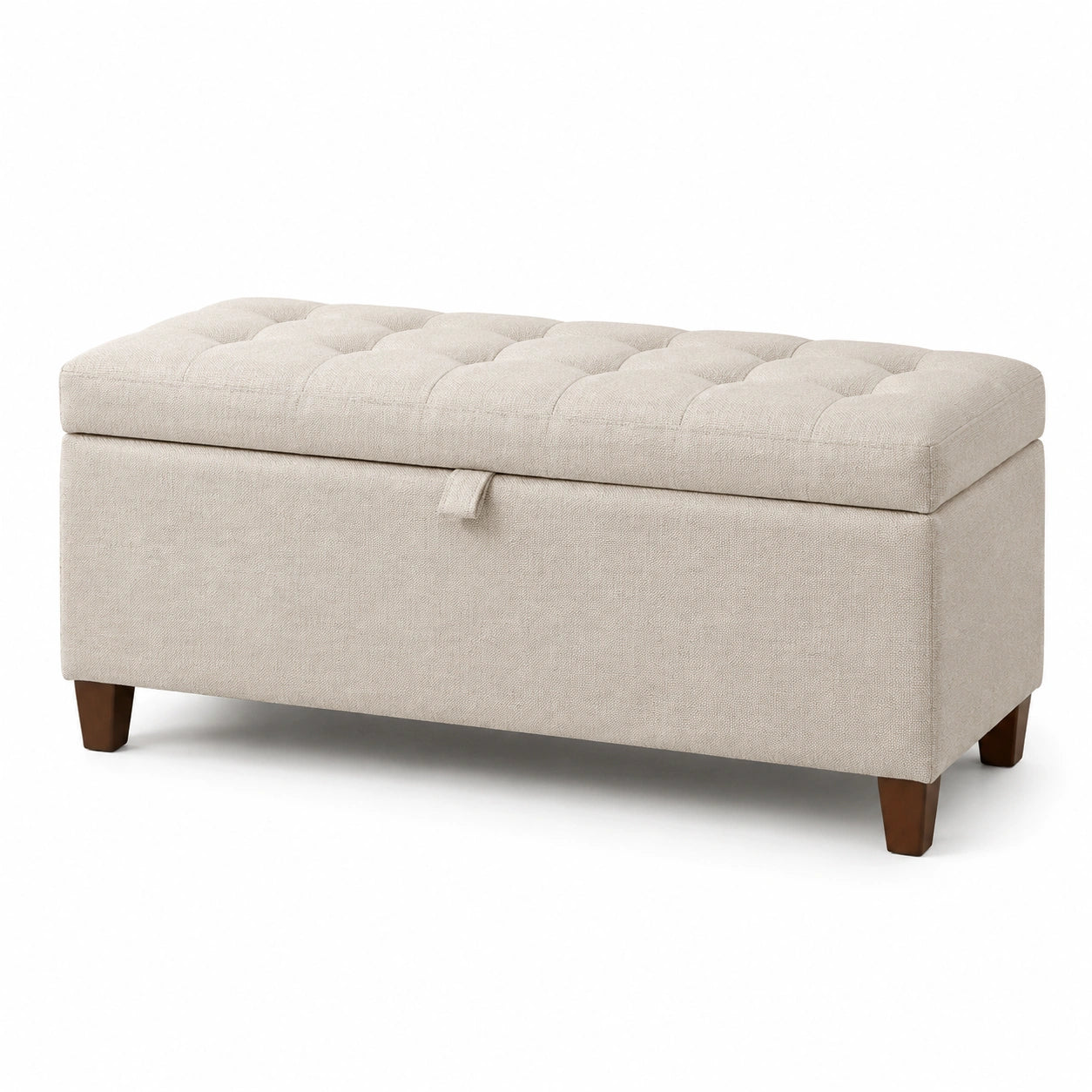 Aufbewahrungsbank Leinen Beige 120x40x45 cm