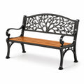 Gartenbank Eisen Holz 125x60x80cm Schwarz/Braun