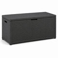 Aufbewahrungsbox aus Kunststoff in Rattanoptik 118x55x44 cm Anthrazit