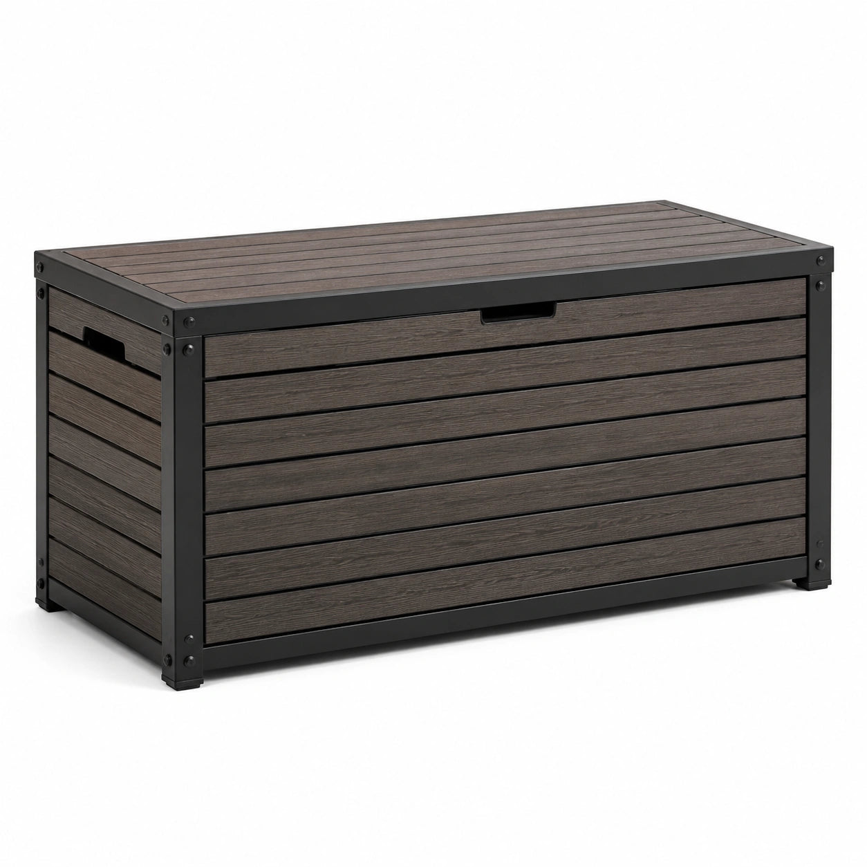 Gartenbox aus Aluminium und WPC, Dunkelbraun, 120x60x60 cm