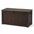 Kunststoff Gartenbox Rattanoptik Braun 117x45x57 cm
