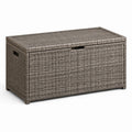 Aufbewahrungsbox aus Polyrattan Grau 120x50x60cm