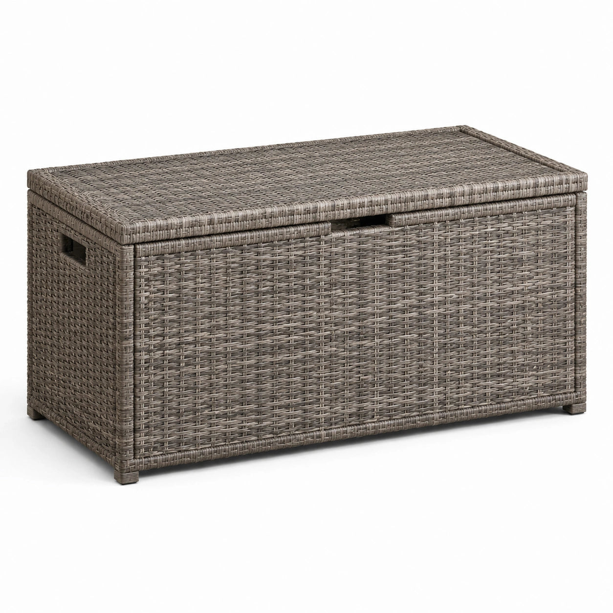 Aufbewahrungsbox aus Polyrattan Grau 120x50x60cm