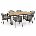7-teiliges Gartenmöbel-Set aus Aluminium und Polyholz