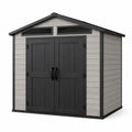 Gartenhaus aus Polypropylen mit Doppeltür 220x200x230 cm Schwarz/Grau
