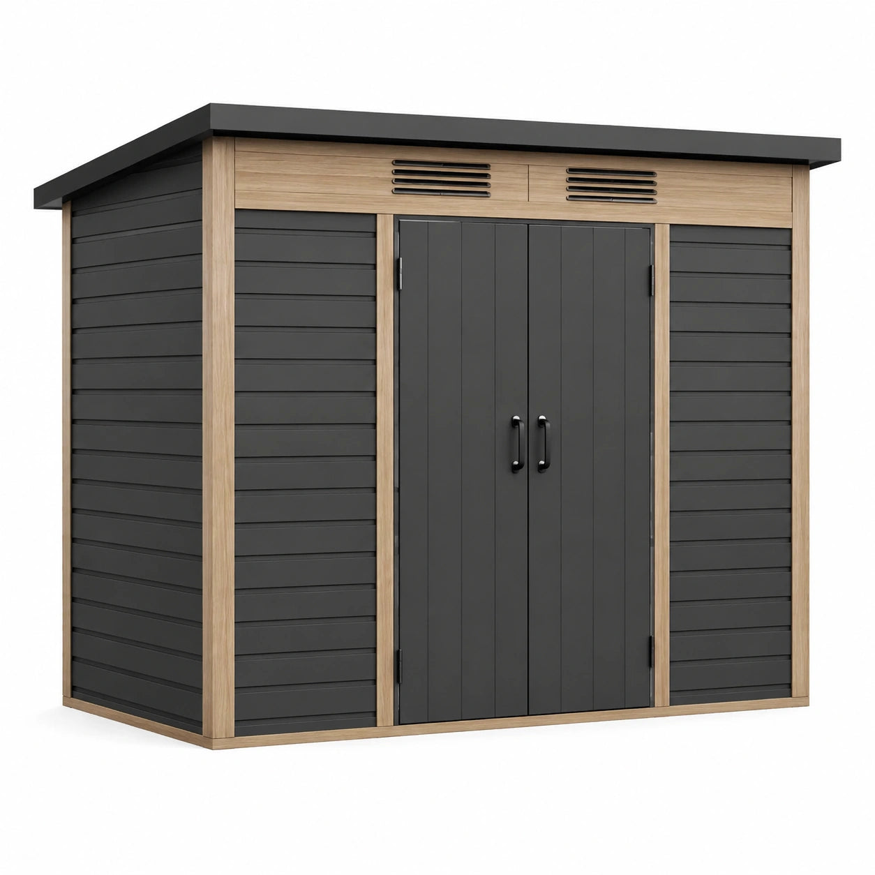 Metall und Holzverbund Gartenhaus 213x127x179 cm Dunkelgrau