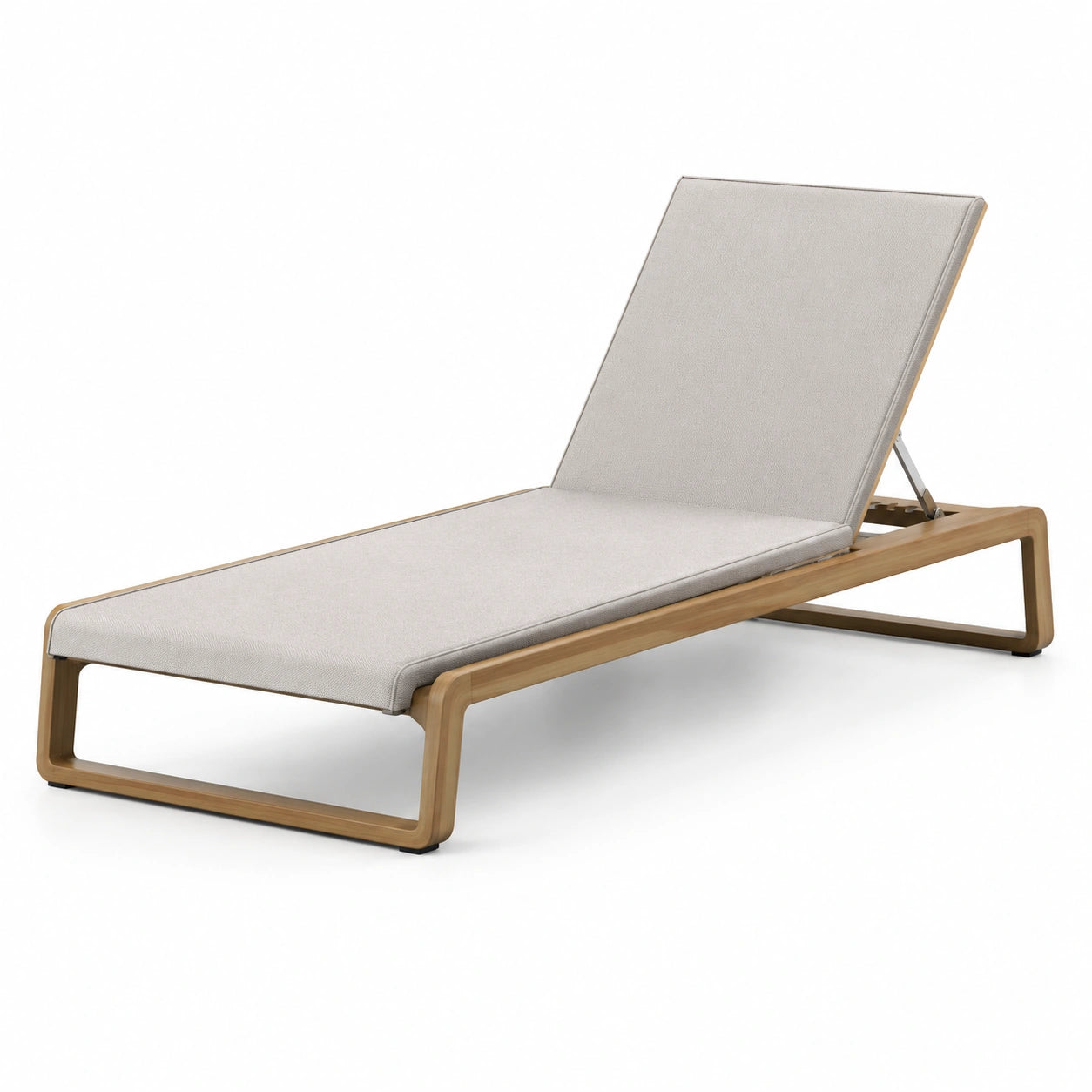 Sonnenliege Teakholz Textilene Beige